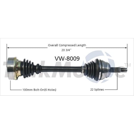 Surtrack Axle Cv Axle Shaft, Vw-8009 VW-8009